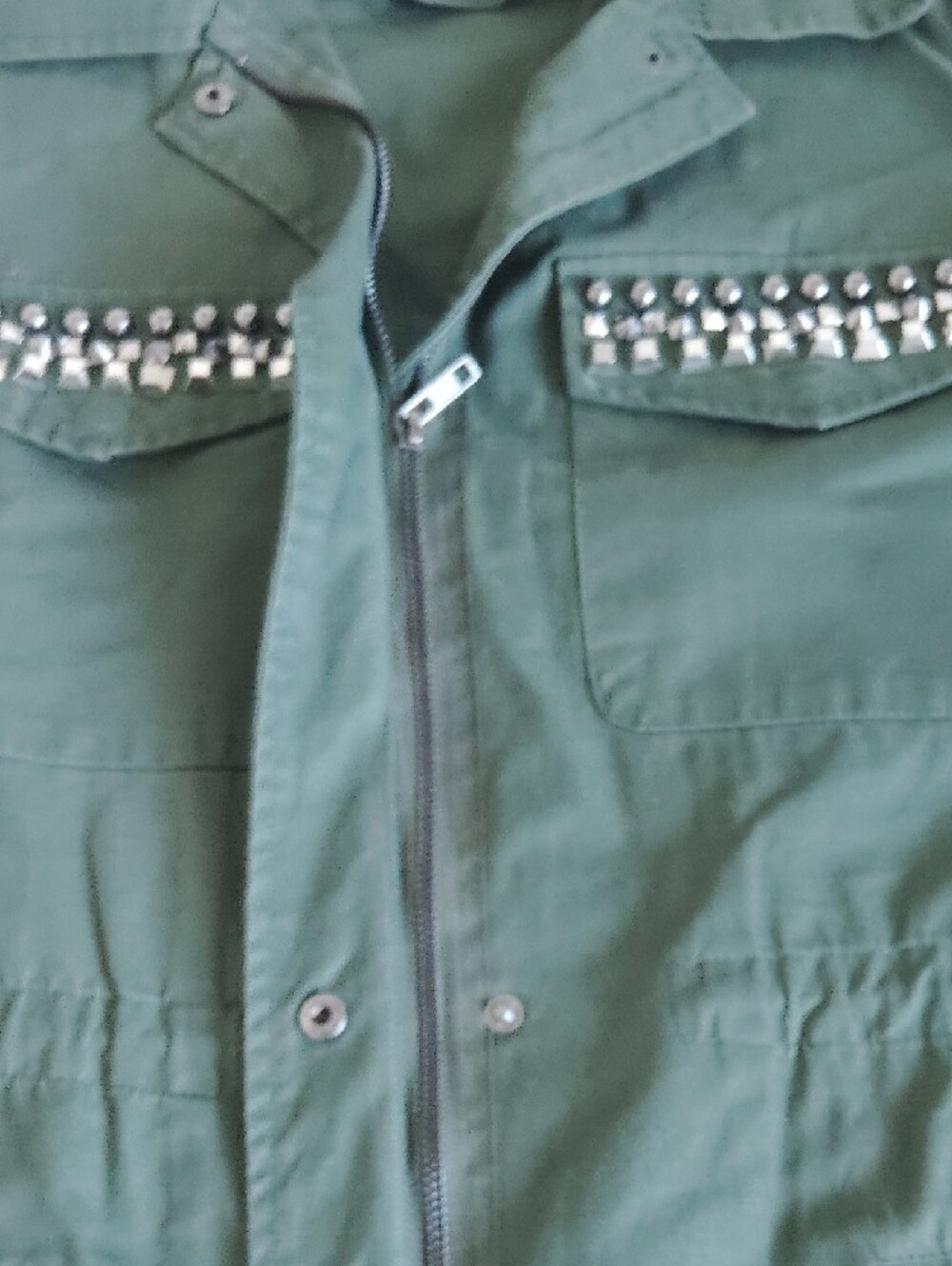 BB Dakota Olive Green Stud-Embellished Utility Vest - Picture 4 of 8